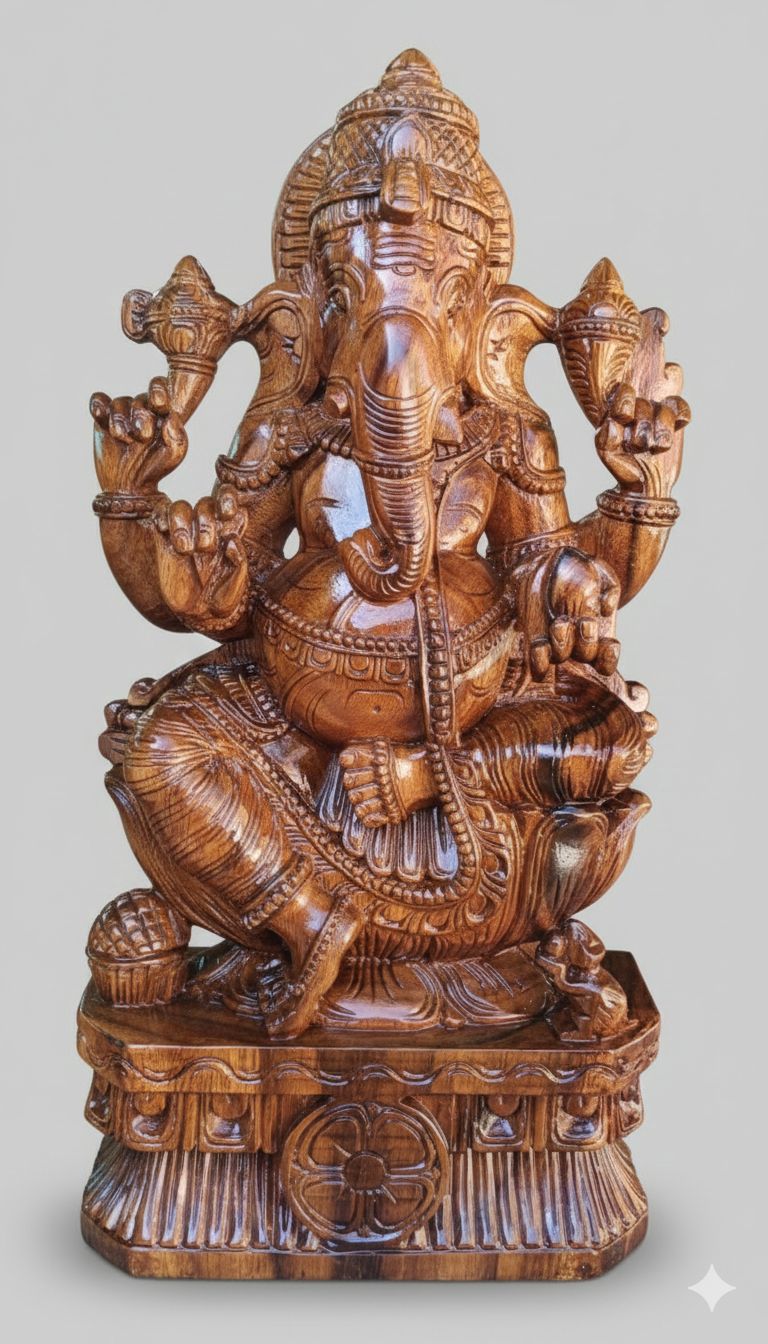 24 " Ganesha wood sculpture