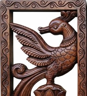 18 " Hand Carved Divine Annam along with Lotus