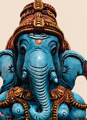 24" Royal Ganesha Wooden Sculpture