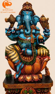 24" Royal Ganesha Wooden Sculpture 24" Royal Ganesha Wooden Sculpture