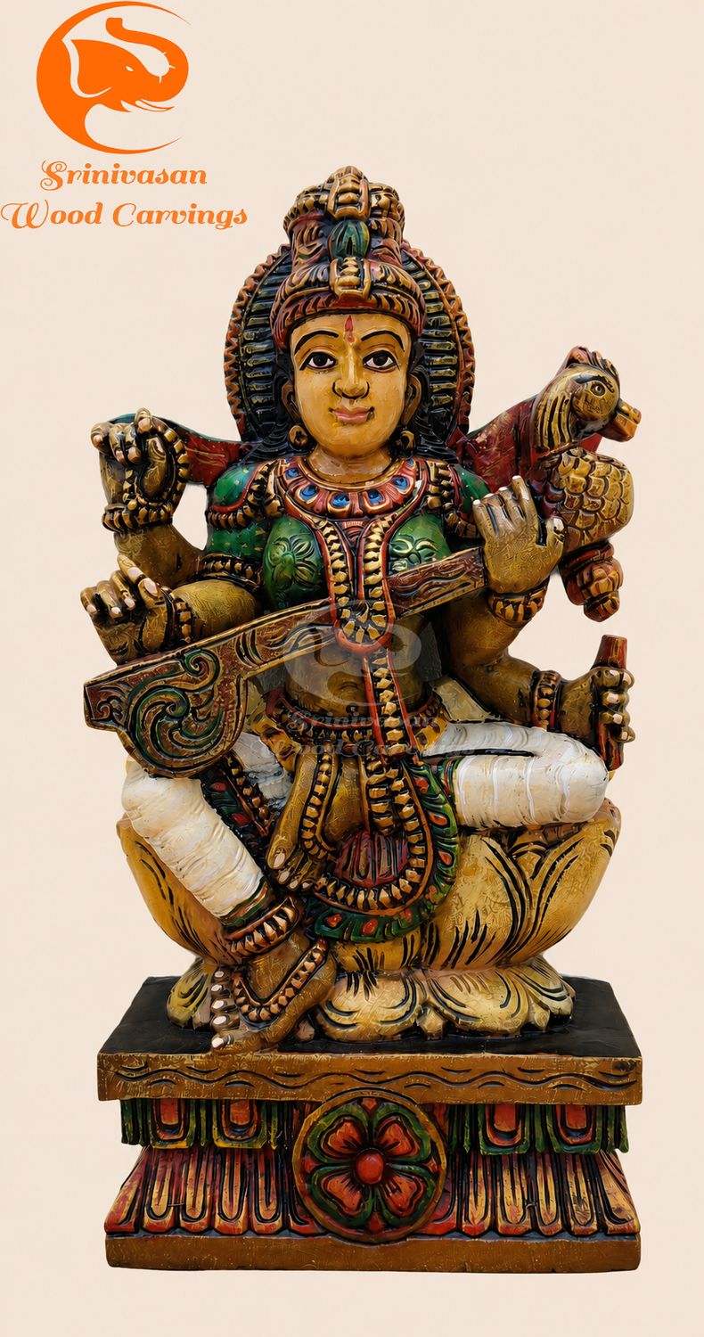 24" Divine Saraswathi Statue – Goddess of Knowledge & Wisdom 24" Divine Saraswathi Statue – Goddess of Knowledge & Wisdom