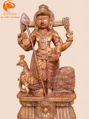 24" Traditional Lord Murugan Idol with Matt Finishing 24" Traditional Lord Murugan Idol with Matt Finishing
