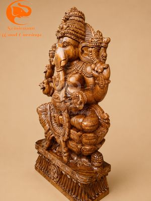 36" Auspicious Ganesha Artwork with Glossy Finish