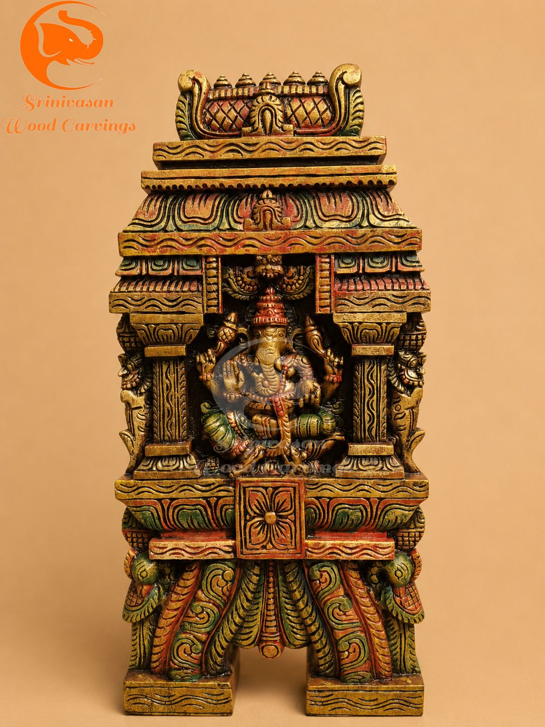 24 " Wall mount Kavadi Type Ganesh with Premium wood 24 " Wall mount Kavadi Type Ganesh with Premium wood