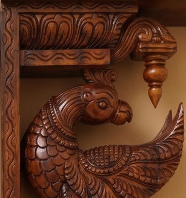 18" Decorative Wooden Parrot Hanging for Home decor
