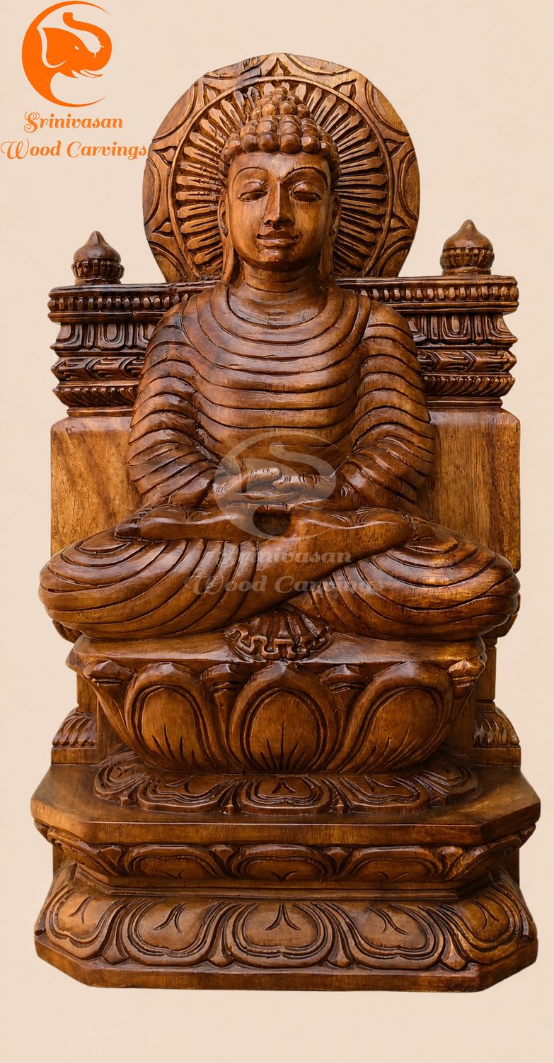 18" Meditating Buddha Wooden Sculpture 18" Meditating Buddha Wooden Sculpture