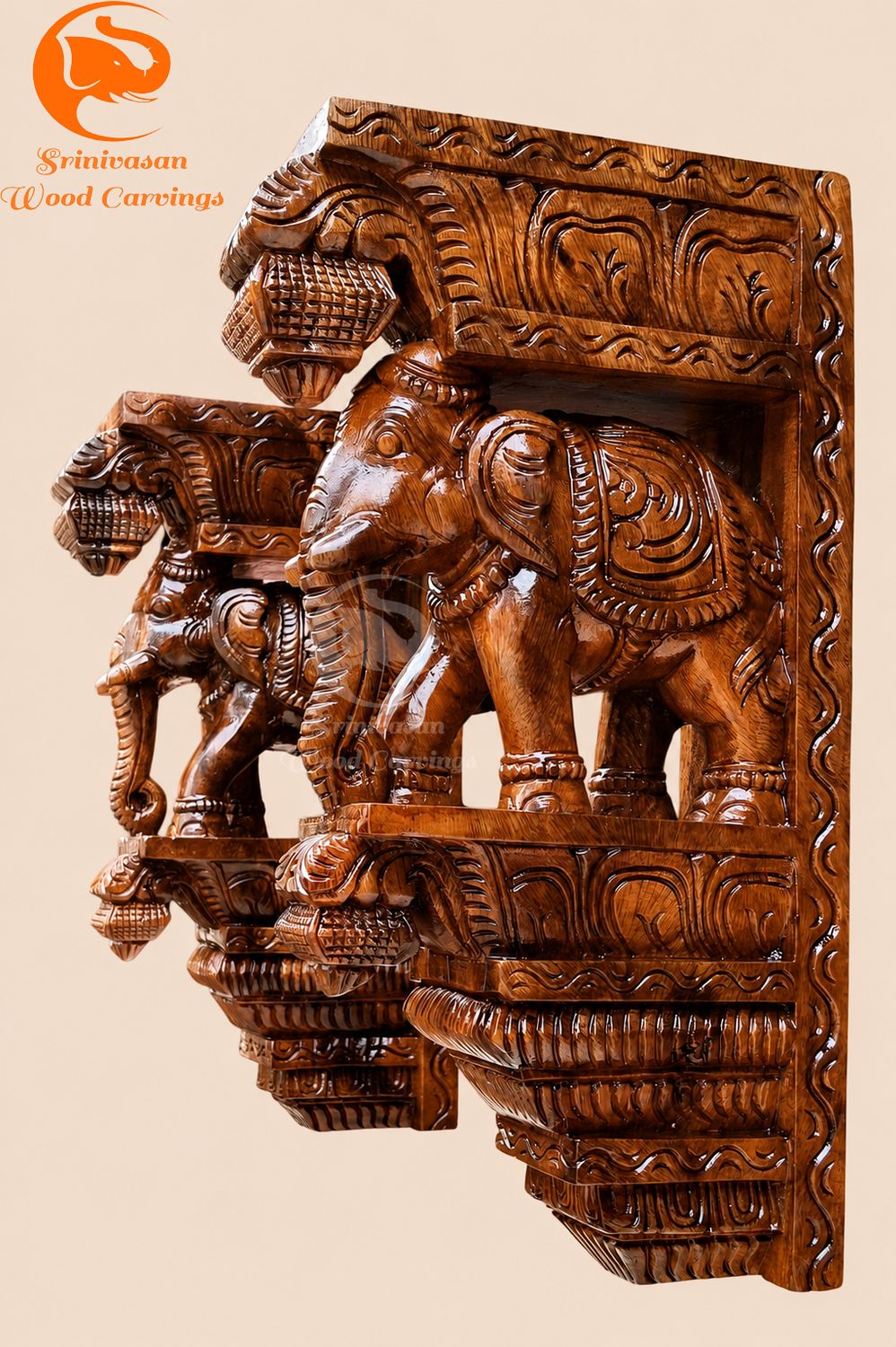 18" Handcrafted Elephant Wall Hanging Bracket 18" Handcrafted Elephant Wall Hanging Bracket
