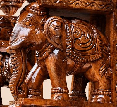 18" Handcrafted Elephant Wall Hanging Bracket