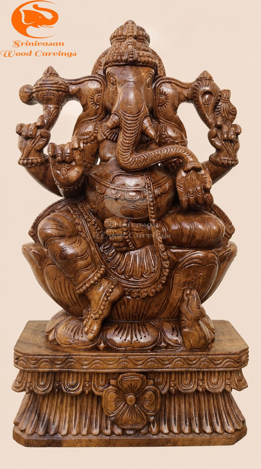 18" Polished Left trunk Ganesha