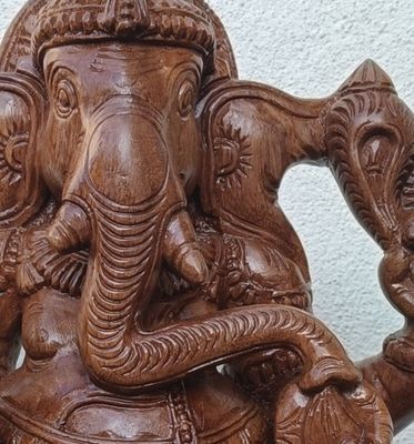 18" Polished Left trunk Ganesha