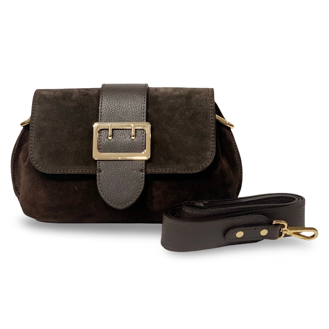 Lučija mocha–  italijanska velurska torba