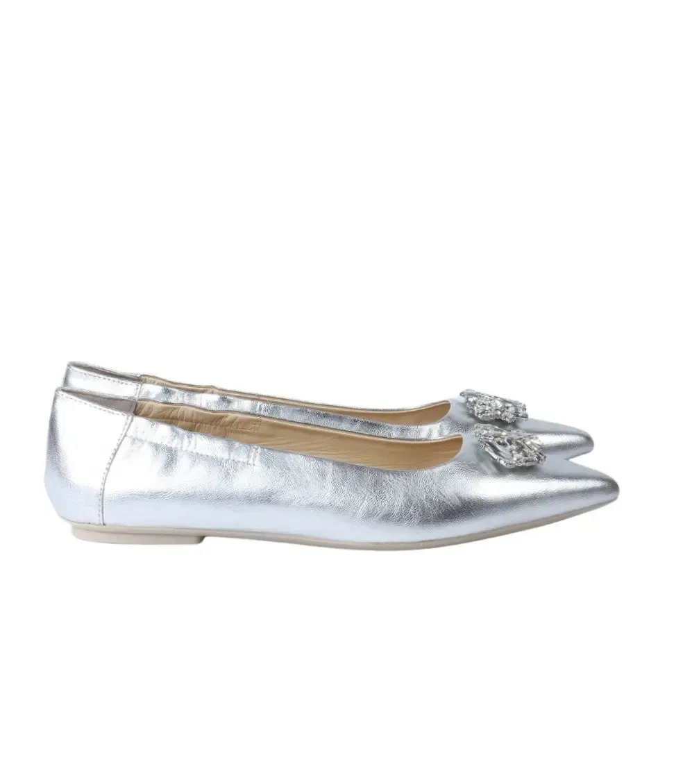 Olja Model Olja – kozne baletanke u srebrnoj nijansi sa memorijskim uloškom