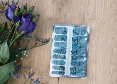 Turquoise Glimmer Swirls, 16er-Nagelfolie Turquoise Glimmer Swirls, 16er-Nagelfolie