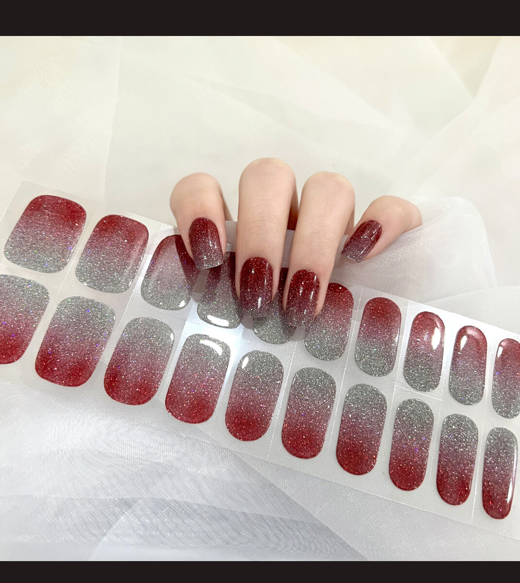 Burgund goes Grey Deluxe, 22er Nagelfolie