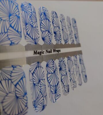 Blue Spokes, Overlay, 16er-Nagelfolie Blue Spokes, Overlay, 16er-Nagelfolie
