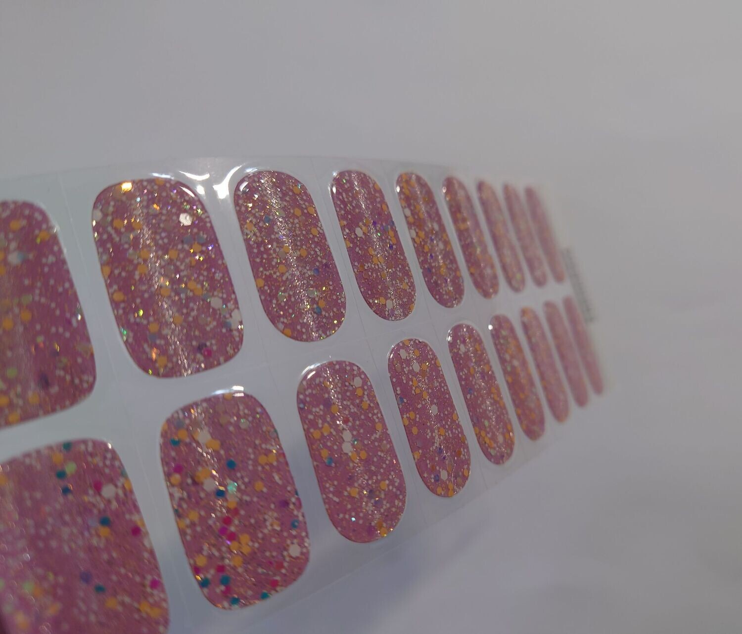 Ibiza Style Rose Quarz (Cat Eye), UV-Gel-Folie mit nachtleuchtenden Glitzer-Partikeln, 20er-Nagelfolie Magic Nail Wraps NG200263