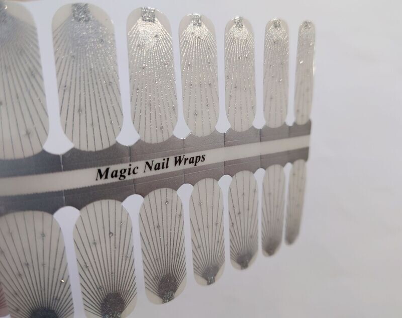 Chantara Silver, Overlay, transparente 16er-Nagelfolie Magic Nail Wraps Exklusivdesign Chantara Silver, Overlay, transparente 16er-Nagelfolie Magic Nail Wraps Exklusivdesign