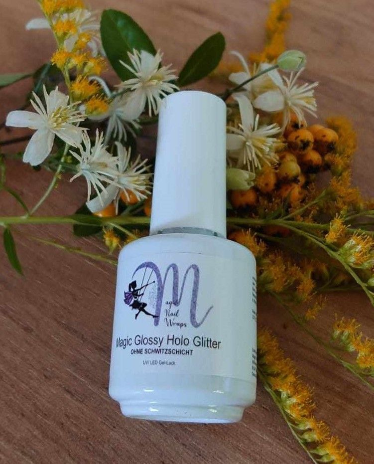 Magic Nail Wraps Magic Glossy Holo Glitter UV/LED Top Coat ohne Schwitzschicht Nagellack-Flasche mit 13 g, 1 Stück  Versand weiterhin nur innerhalb Deutschlands möglich!
