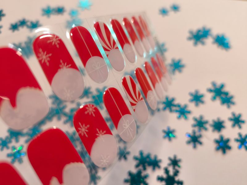 Christmas Gift, teilweise milky-semitransparente UV-Gel-Folie, 20er-Nagelfolie Magic Nail Wraps, NG200420 Christmas Gift, teilweise milky-semitransparente UV-Gel-Folie, 20er-Nagelfolie Magic Nail Wraps, NG200420