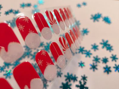 Christmas Gift, teilweise milky-semitransparente UV-Gel-Folie, 20er-Nagelfolie Magic Nail Wraps, NG200420