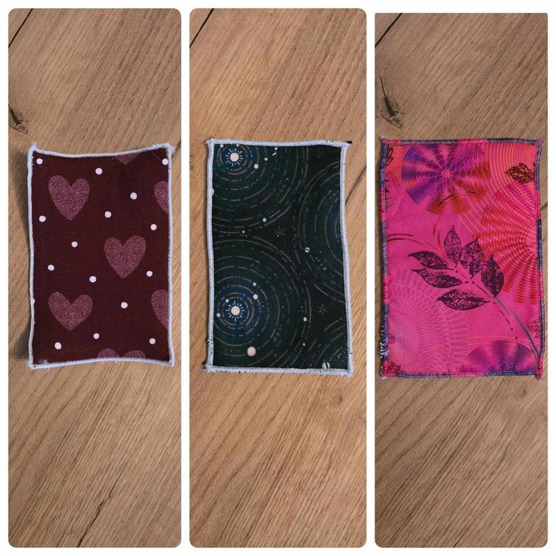 Magic Cuticle Washie 3er-Pack (bordeaux, pink, dunkelgrün gemustert), handgenäht, Magic Nail Wraps Magic Cuticle Washie 3er-Pack (bordeaux, pink, dunkelgrün gemustert), handgenäht, Magic Nail Wraps