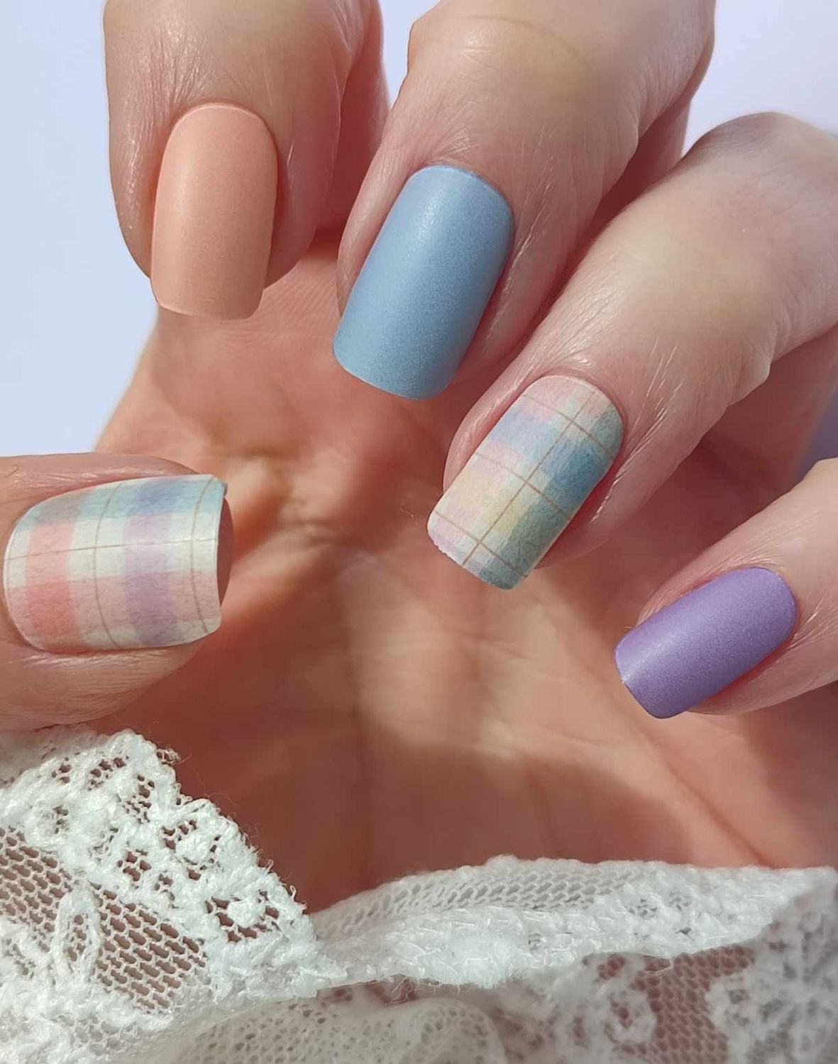 Pretty in Plaid, matte UV-Gel-Folie, 20er-Nagelfolie Magic Nail Wraps, NG200502