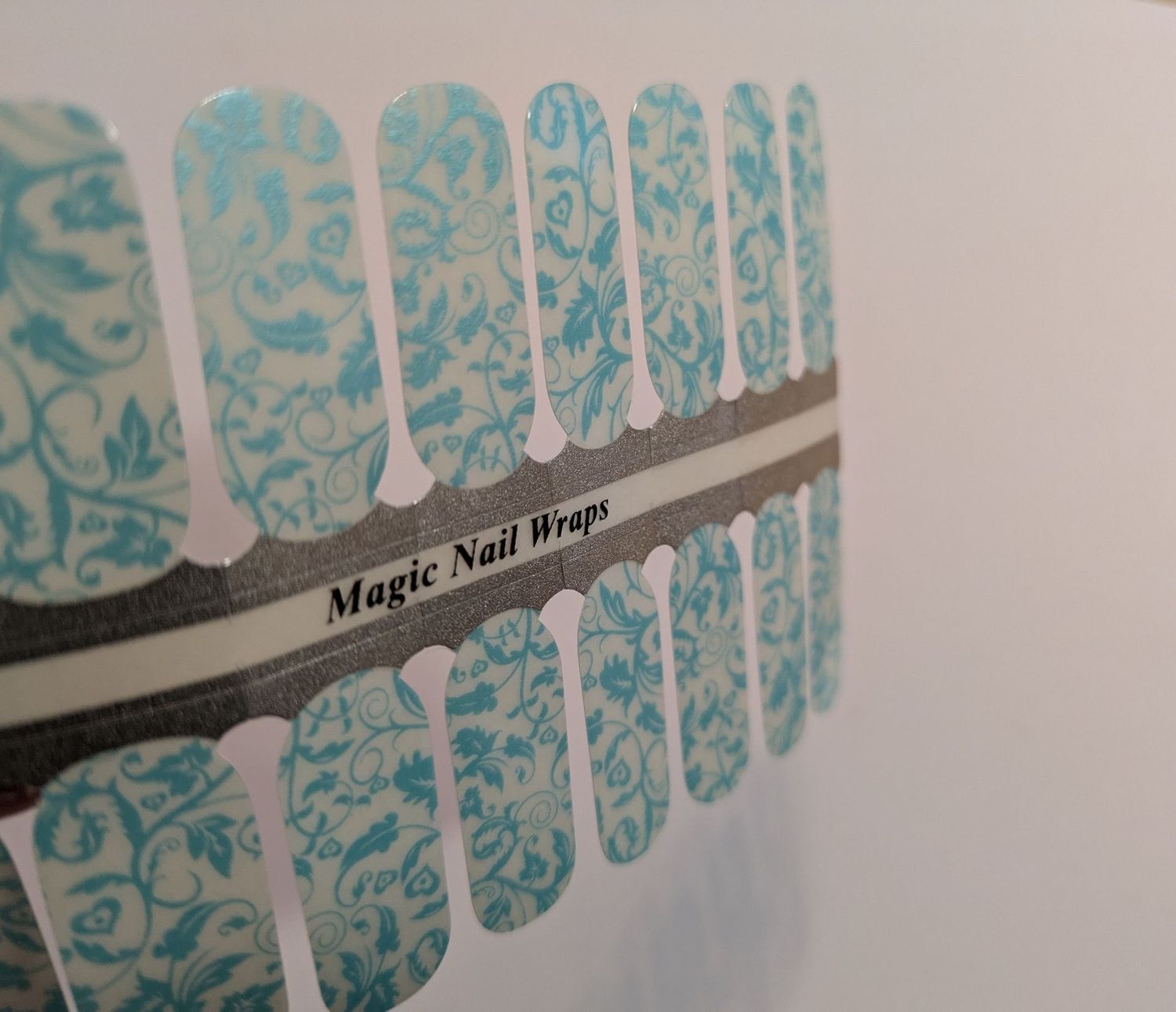 All my Love is tender turquoise, Overlay, 16er-Nagelfolie Magic Nail Wraps Exklusivdesign