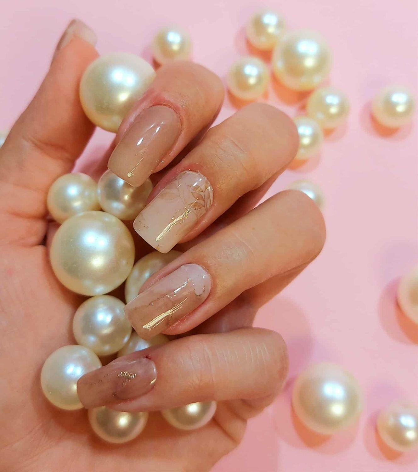 Marble Leaves, leicht semitransparente UV-Gel-Folie, 20er-Nagelfolie Magic Nail Wraps NG200604