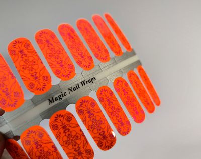 Awesome Electric Orange, 16er-Nagelfolie Magic Nail Wraps Exklusivdesign Awesome Electric Orange, 16er-Nagelfolie Magic Nail Wraps Exklusivdesign