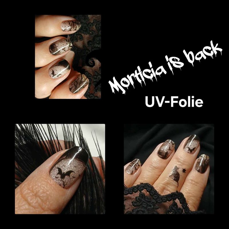Morticia, teilweise semitransparente UV-Gel-Folie, 20er-Nagelfolie Magic Nail Wraps, NG200434 Morticia, teilweise semitransparente UV-Gel-Folie, 20er-Nagelfolie Magic Nail Wraps, NG200434