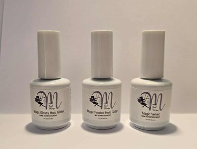 Magic Nail Wraps Top Coat Trio Magic Velvet (matt)/Magic Frosted Holo Glitter (matt)/ Magic Glossy Holo Glitter,  3 x UV/LED Top Coats, Nagellack-Flaschen mit 13 g, 3 Stück Magic Nail Wraps Top Coat Trio Magic Velvet (matt)/Magic Frosted Holo Glitter (matt)/ Magic Glossy Holo Glitter,  3 x UV/LED Top Coats, Nagellack-Flaschen mit 13 g, 3 Stück