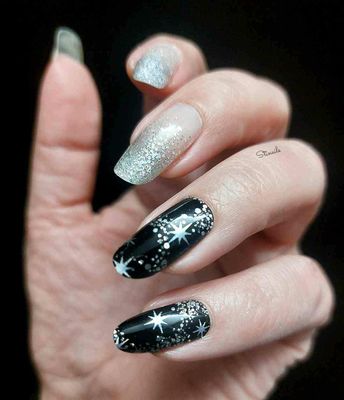 Silver Nights, teilweise transparente 16-er Nagelfolie Magic Nail Wraps