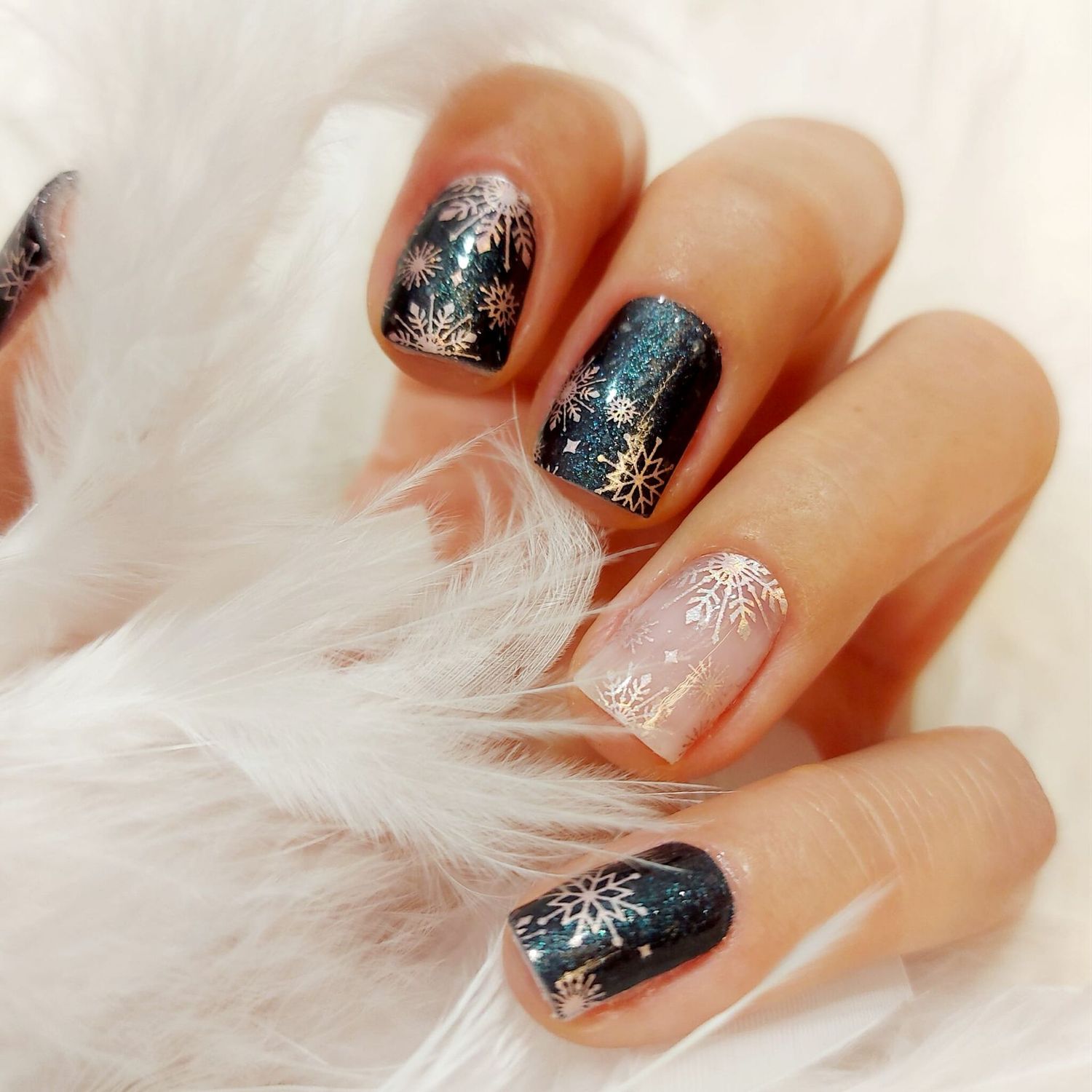 Flockenrausch, Overlay, 16er-Nagelfolie Magic Nail Wraps Exklusivdesign