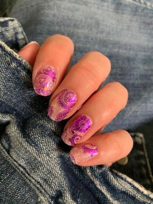 Fuchsia Mandala, Overlay, 16-er Nagelfolie