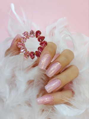 Fairy Pink, transparente Glitzer-UV-Gel-Folie, 20er-Nagelfolie Magic Nail Wraps NG200576