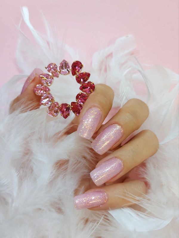 Fairy Pink, transparente Glitzer-UV-Gel-Folie, 20er-Nagelfolie Magic Nail Wraps NG200576