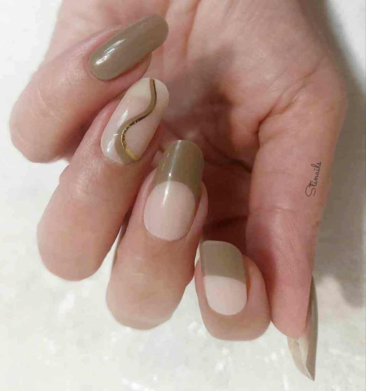 French Mocca, teilweise semitransparente UV-Gel-Folie, 30er-Nagelfolie, Magic Nail Wraps, NG300057