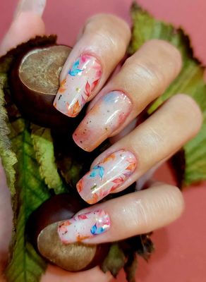 Romance in Fall, leicht semitransparente UV-Gel-Folie, 20er-Nagelfolie Magic Nail Wraps, NG200442