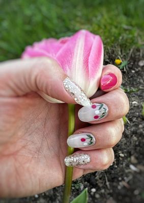 Pink Tulips, UV-Gel-Folie, 20er-Nagelfolie Magic Nail Wraps NG200172