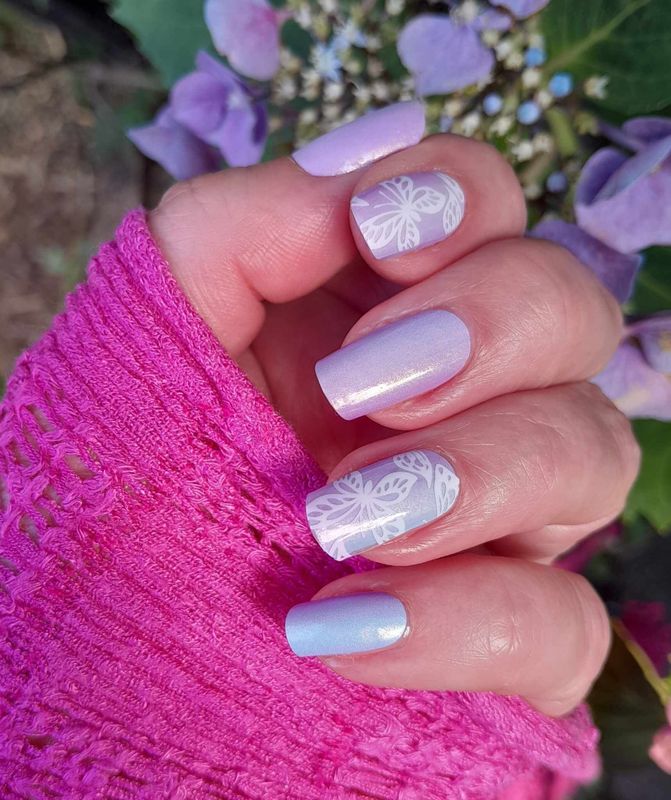 White Butterflies, Overlay, 16-er Nagelfolie