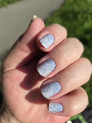 Blue Bay, partiell leicht semitransparente UV-Gel-Folie, 20er-Nagelfolie Magic Nail Wraps NG200623