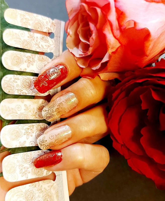 Golden Garden, Overlay, 16er-Nagelfolie