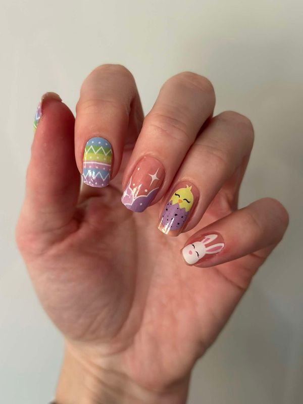 Easter Surprise, teilweise semitransparent, 16er-Nagelfolie Magic Nail Wraps