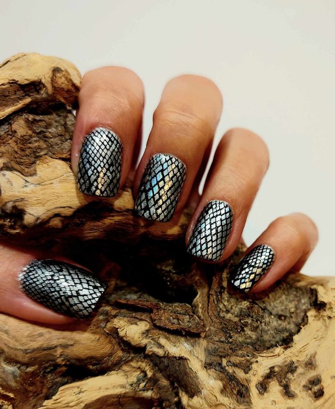 Holo Snake, transparent, 16-er Nagelfolie Holo Snake, transparent, 16-er Nagelfolie