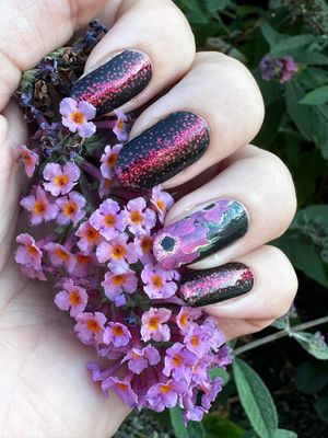 Très cool Magic Berry, Overlay, transparente 16er-Nagelfolie