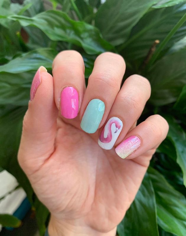 Hola Flamingo, 16er-Nagelfolie Hola Flamingo, 16er-Nagelfolie