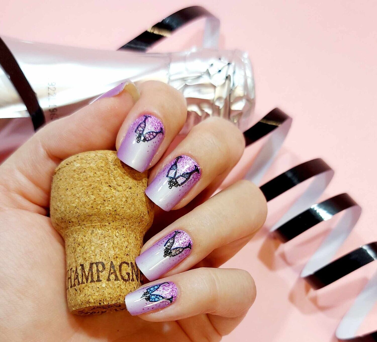 Party Time, Overlay, transparente 16er-Nagelfolie
