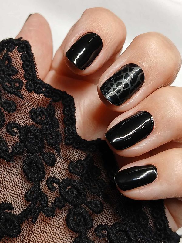 Black and black, 22er-Premium Nagelfolie Magic Nail Wraps