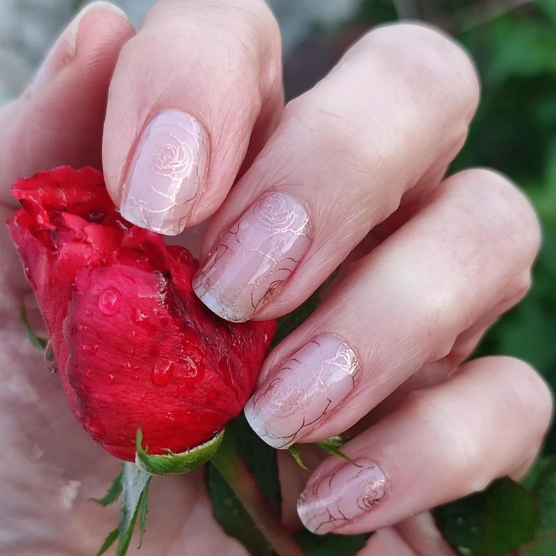 Breath from a Rose, Overlay, transparente 16-er Nagelfolie Magic Nail Wraps
