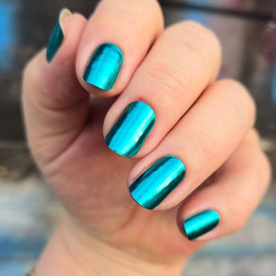 Teal Dream, UV-Gel-Folie, 20er-Nagelfolie Magic Nail Wraps NG200668 mit Mirror-Effekt (Chromefolie)